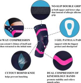 img 2 attached to Red Compression Knee Brace with Patella Gel Pad for Effective Knee Pain Relief - Ideal Support for Arthritis, Meniscus Tear, ACL Injuries, Running, Basketball, Gym, and Workouts - Suitable for Men and Women (Large)