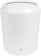 🗑️ small white umbra corsa bathroom trash can: lid included - compact waste basket for easy disposal logo