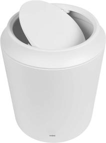 img 1 attached to 🗑️ Small White Umbra Corsa Bathroom Trash Can: Lid Included - Compact Waste Basket for Easy Disposal