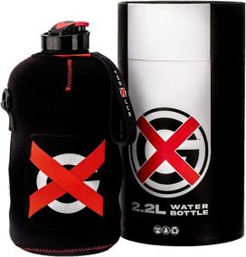 img 4 attached to The GX Jug 2.2L Water Bottle with Sleeve - Half Gallon Sports Jug with Pocket Storage, Carry Strap, and Cleaning Sponge: Ideal for Gym, Sports, Camping, Hiking - Durable, Reusable, BPA Free