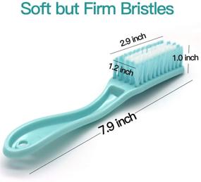 img 3 attached to Xjinmin Nail Brush Foot Brush Set: Efficient Hand Fingernail & Feet Scrubber 🧼 for Home Laundry, Cleaning Shoes, Clothes & Toes Nails - Curved Handle Grip, 4 PCS