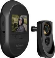 brinno shc1000 front door peephole security camera - motion detection & knocking sensor - easy installation - extended battery life - clear image - wire-free - digital visitor log - black logo