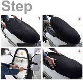 img 2 attached to AUTUT Motorcycle Scooter Moped Seat Cover Seat Anti-Slip Cushion 3D Spacer Mesh Fabric (L