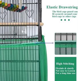 img 2 attached to 🐦 ASOCEA Extra Large Bird Cage Seed Catcher - Green, Nylon Mesh Netting, Round/Square Cage Skirt for Parrots and Parakeets (Seeds Guard, Birdcage Not Included)