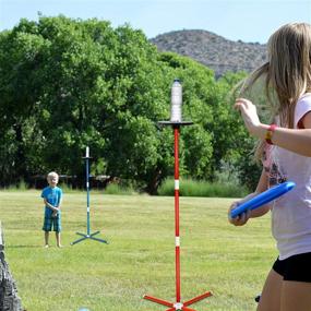 img 3 attached to 🏞️ Juegoal Outdoor Game Set - Flying Disc Frisbee and Bottle Toss Game, Perfect Sports Gifts for Family, Adults, and Kids - New Fun Disc Toss Game for Beach, Lawn, Backyard, Park, Camping, or Outdoor Games