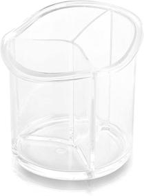 img 3 attached to 💎 Clear and Transparent BINO Triad 3 Compartment Acrylic Makeup and Jewelry Organizer - Cosmetic Beauty Vanity Holder Storage
