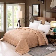 🛏️ leisurely collection king size comforter: 100% natural plant-based cotton quilt with free cover - ultra-soft 800tc, breathable cooling, non-chemicals, 3rd generation wadded bedding logo