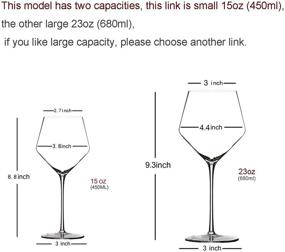 img 2 attached to Exquisite KOSIUN Non-Leaded Crystal Wine Glasses - Hand 🍷 Blown Set of 4, Thin Rim, Lipless, Long Stem, Burgundy, 15-Ounces