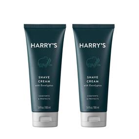 img 4 attached to Harry's Shaving Cream for Men with Eucalyptus - 2 Pack (3.4 oz): Premium Shave Care at Your Doorstep