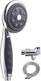 img 4 attached to 🚿 High Pressure Handheld Shower Head with 5 Spray Settings for a Relaxing Massage Spa Experience - Chrome Face, Hose, and Adjustable Bracket Included