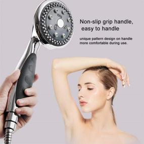 img 2 attached to 🚿 High Pressure Handheld Shower Head with 5 Spray Settings for a Relaxing Massage Spa Experience - Chrome Face, Hose, and Adjustable Bracket Included