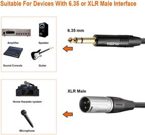 img 3 attached to Кабель TISINO 1/4 до XLR - Премиум кабель длиной 3,3 фута с оплеткой из нейлона для подключения TRS к XLR мужской сбалансированный патч-кабель.