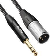 кабель tisino 1/4 до xlr - премиум кабель длиной 3,3 фута с оплеткой из нейлона для подключения trs к xlr мужской сбалансированный патч-кабель. логотип