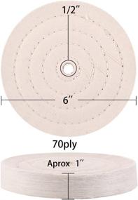 img 3 attached to 🛠️ SCOTTCHEN 6 inch Extra Thick Buffing Polishing Wheel (70 Ply) for Bench Grinder Tool - 2 PACK with 1/2" Arbor Hole