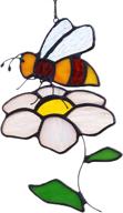 🐝 exquisite haosum stained glass bee on flower: window hangings & ornament for home office decor, best gift for mom & friends logo