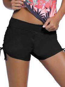 img 1 attached to 🩲 HESTYA Women's Solid Swim Shorts: Quick Drying Swimsuit Bottoms with Adjustable Ties, Sizes S - XXXL