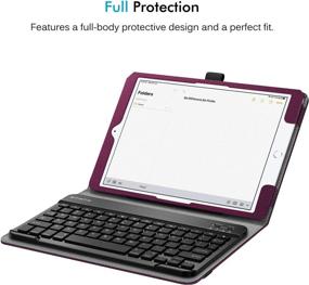 img 2 attached to Fintie Keyboard Case for iPad 9th / 8th / 7th Generation (2021/2020/2019 Model) 10.2 Inch - High-Quality PU Leather Folio Smart Stand Back Cover with Detachable Wireless Bluetooth Keyboard, Purple