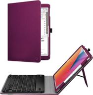 fintie keyboard case for ipad 9th / 8th / 7th generation (2021/2020/2019 model) 10.2 inch - high-quality pu leather folio smart stand back cover with detachable wireless bluetooth keyboard, purple логотип