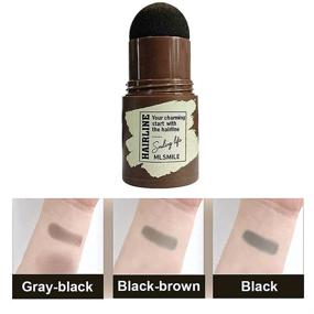 img 3 attached to 👁️ One Step Eyebrow Stamp Shaping Kit – Waterproof, with 24 Reusable Stencils and Hairline Shadow Powder Stick for Women (BLACK-BROWN)