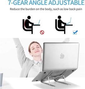 img 3 attached to 🖥️ Efficient Foldable Aluminum Laptop Stand: Ergonomic and Portable Holder for Various Surfaces - Ideal for Home Office