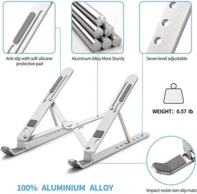 img 1 attached to 🖥️ Efficient Foldable Aluminum Laptop Stand: Ergonomic and Portable Holder for Various Surfaces - Ideal for Home Office