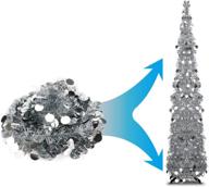 🎄 джой лео 5 футовый серебряный праздничный рождественский елочка в виде карандаша с паетками - идеально подходит для небольших пространств, легка в сборке и хранении! отлично подходит для оформления праздничных украшений на ограниченной площади. логотип