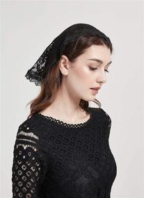 img 2 attached to 👒 Chapel Headcovering Mantilla Headpiece: Elegant Church Women's Accessories for Worship