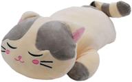 🐱 massjoy gray soft cat hugging pillow plush - comfortable stuffed animal for big love and cuddles logo