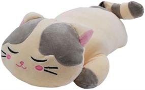 img 3 attached to 🐱 MassJoy Gray Soft Cat Hugging Pillow Plush - Comfortable Stuffed Animal for Big Love and Cuddles