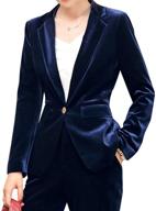 👚 ladies' one-button slim fit velvet blazer coat: casual lapel office jacket suit logo