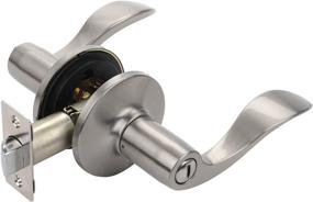 img 2 attached to 🚪 Dynasty Heritage Privacy Door Lever for Bed and Bath Interior, Keyless Door Handle with a Satin Nickel Finish - Contractor Pack of 4