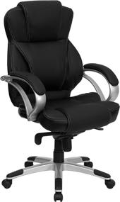 img 3 attached to 🪑 Flash Furniture High Back Black LeatherSoft Contemporary Executive Swivel Ergonomic Office Chair: Premium Comfort and Style for the Modern Professional