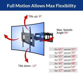 img 3 attached to 📺 Fleximounts Curved/Flat TV Wall Mount Bracket for 32-65 inch TVs up to 132lbs, VESA 600x400mm, with Swivel Articulating Dual Arms, Full Motion TV Wall Mount