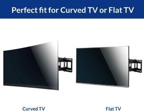 img 1 attached to 📺 Fleximounts Curved/Flat TV Wall Mount Bracket for 32-65 inch TVs up to 132lbs, VESA 600x400mm, with Swivel Articulating Dual Arms, Full Motion TV Wall Mount