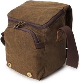 img 1 attached to 📷 Waterproof Camera Bag/Case with Vintage Canvas and Leather Trim – Ideal for Nikon, Canon, Sony, Pentax, Olympus, Panasonic, Samsung & More