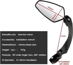 img 2 attached to CHIMONA Bike Mirror Handlebar Mount Adjustable Cycling Mirror Rear View
