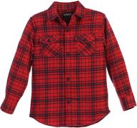 👦 gioberti boys plaid flannel shirt with long sleeves logo