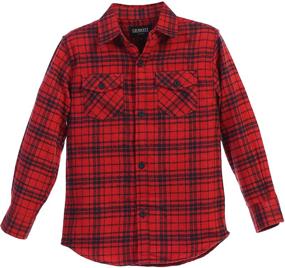 img 2 attached to 👦 Gioberti Boys Plaid Flannel Shirt with Long Sleeves