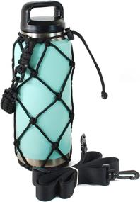 img 4 attached to 🧺 Gearproz Water Bottle Carrier for YETI Rambler 36 oz - Walking and Hiking Water Bottle Holder - Durable Paracord Sling Shields Bottles from Damage