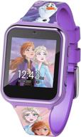 disney frozen touch-screen smartwatch: capture memories with selfie-camera, purple easy-to-buckle strap logo