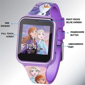 img 1 attached to Умные часы Disney Frozen с сенсорным экраном: запечатлейте воспоминания с помощью камеры для селфи, лиловый ремешок на застежке.