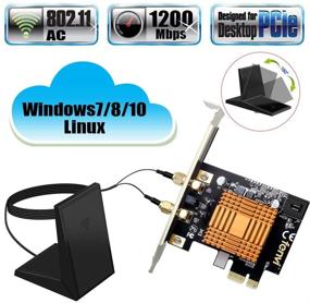 img 3 attached to 🔌 AC1200 Dual Band Беспроводная карта WiFi для Windows 7 8 10 - Поддерживает WiDi, Wi-Fi Direct, Miracast, WMM, WPS, 802.11 a/b/g/n/ac, BT 4.2 - Карта PCIe Express со скоростью 1200 Мбит/сек