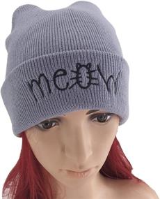 img 3 attached to Meow-infused Beurio Slouchy Beanie: Trendy 🐱 Winter Knit Skull Hat for Women and Men