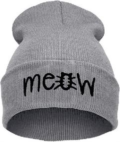 img 4 attached to Meow-infused Beurio Slouchy Beanie: Trendy 🐱 Winter Knit Skull Hat for Women and Men