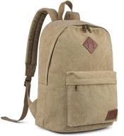 🎒 canvas school laptop backpack: stylish & durable rucksack bag for men and women - ideal travel notebook bag in khaki logo