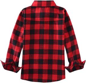 img 1 attached to 👕 Adorable Plaid Flannel Shirt for Little Girls and Boys - Long Sleeve Button Down Style