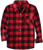 👕 adorable plaid flannel shirt for little girls and boys - long sleeve button down style logo