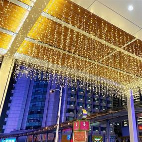 img 1 attached to 🎉 Enhance Your Festivities with GYDING LED Icicle String Lights - 16.4Ft 216 LEDs Window Curtain Starry Fairy Lights in 8 Modes for Wedding Party Bedroom Garden Patio Outdoor Indoor (Warm White, 5)