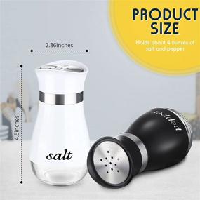 img 3 attached to 🧂 Versatile Stainless Steel Spice Dispenser Set - Adjustable Pour Holes | Refillable Salt and Pepper Shakers for Home, Restaurant, and Canteen (Black, White)