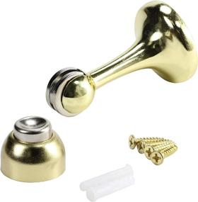 img 4 attached to 🚪 ROK Hardware Brass Magnetic Door Stopper, 3 Inches - ROKMDS1B